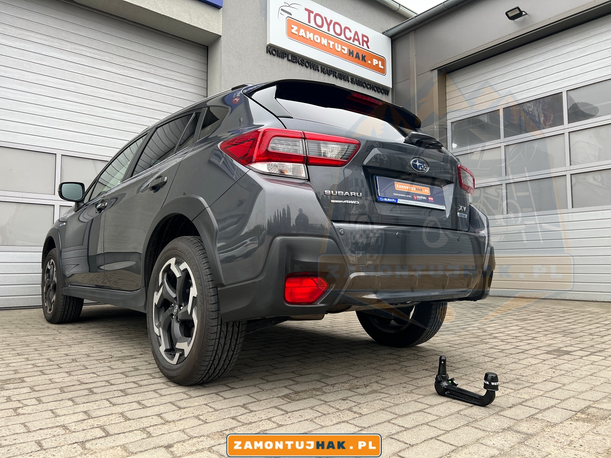 zdjęcie Subaru XV 2022 z zamontowanym hakiem holowniczym